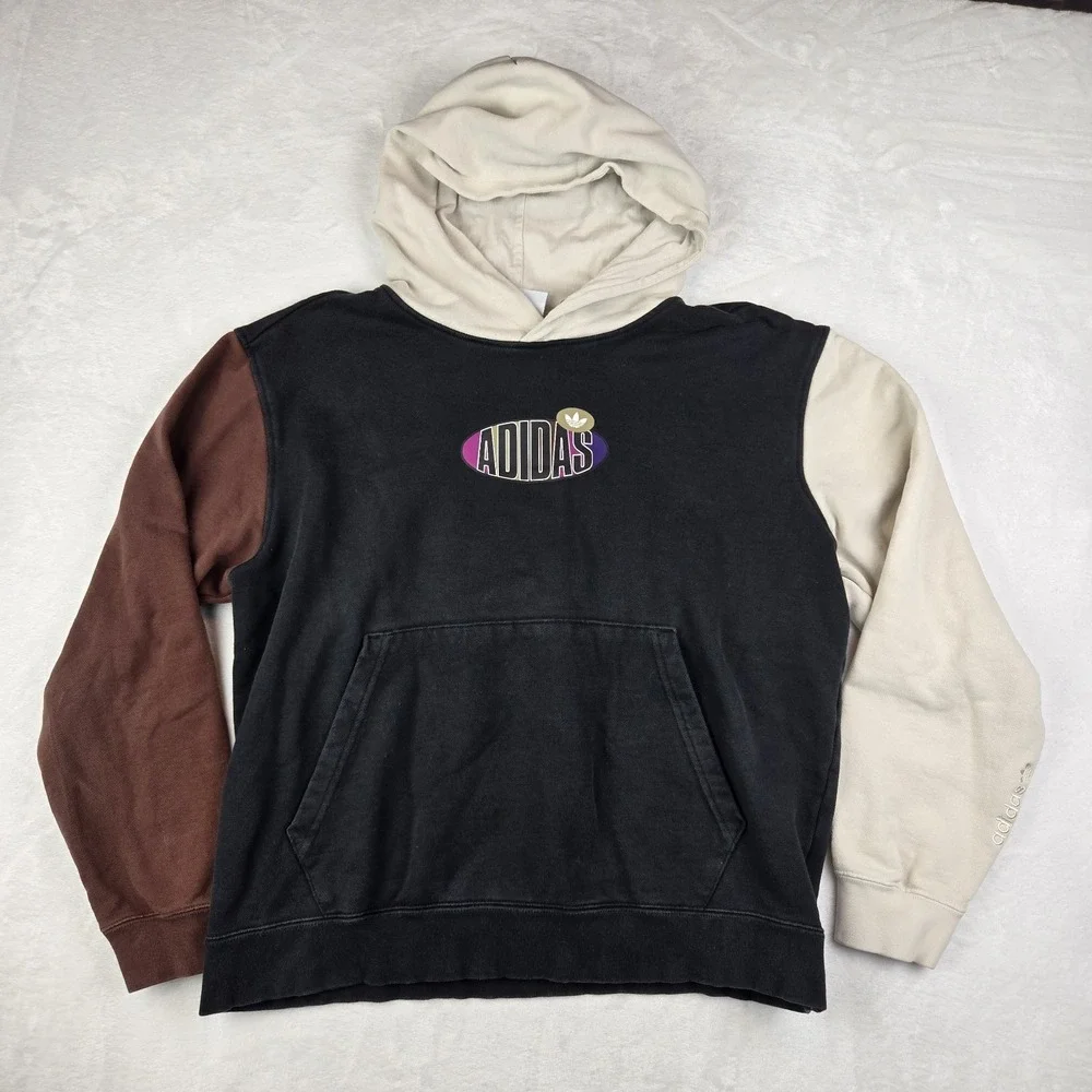 Adidas Originals Trefoil Area 33 Mens L Logo Hoodie Colorblock Sweatshirt